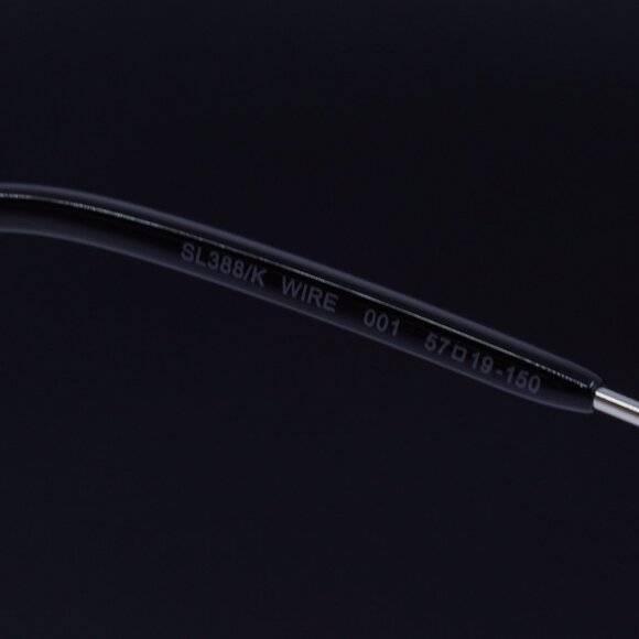 Saint Laurent SL388/K WIRE 001 Square Sunglasses - Silver/Grey - Picture 9 of 11
